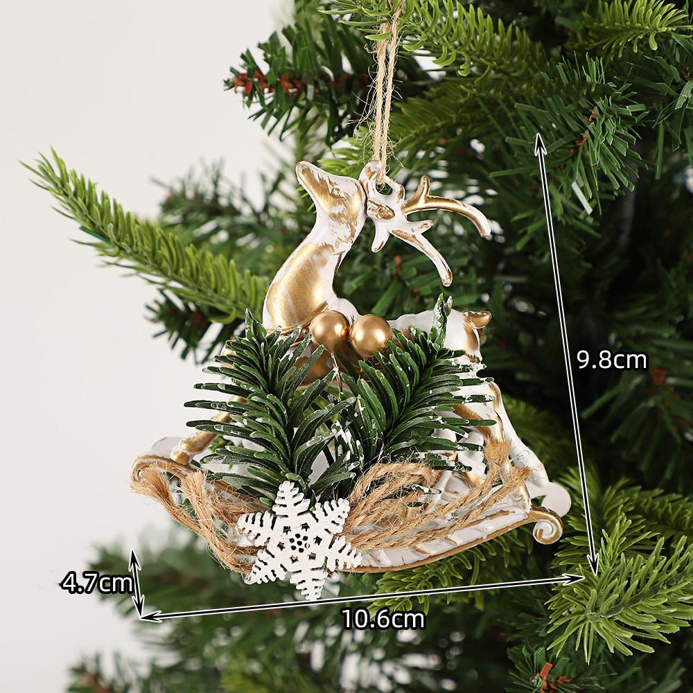 Christmas Pendant Easy To Hang Snowflake Home Decoration Christmas Tree Pendant Champagne Color Hanging Decor For Christmas Tree