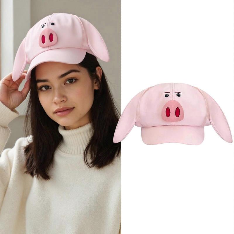 Fun Pig Theme Octagonal Hat For All Ages Soft Polyester Round Hat Perfect For Cosplay Parties Holiday And Daily Wear