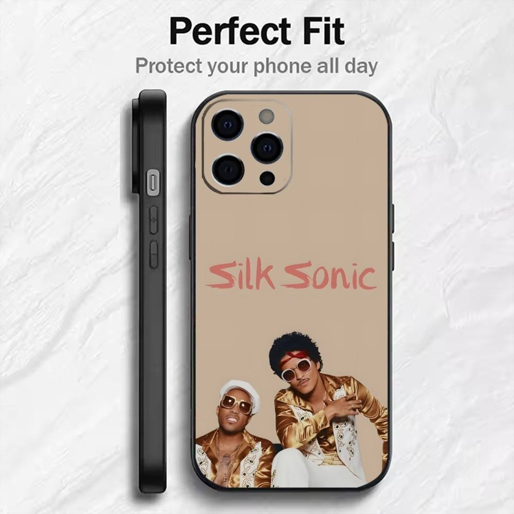 Star B-Bruno M-Mars Printed  Phone Case For iPhone17,16,15,14,13,12 Plus,Max Soft Silicone Black Cover