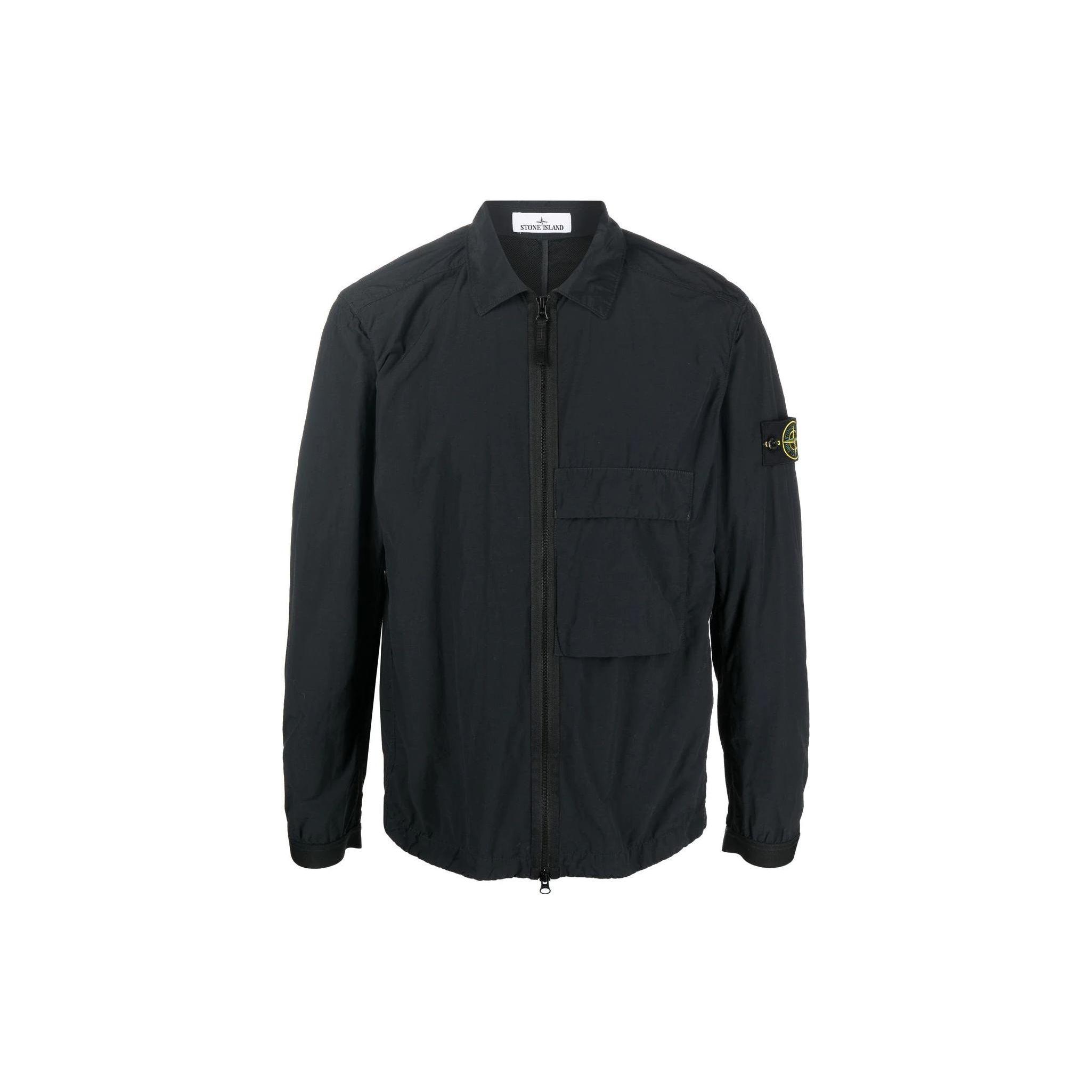 

STONE ISLAND Однотонная куртка-поло с логотипом Мужские куртки Черный 771510303-V0029 XXL