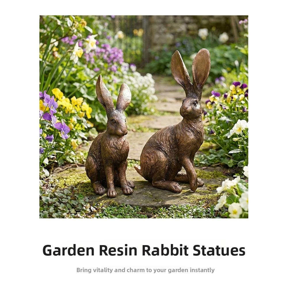 Vintage Rabbit Decor Nordic Rabbit Statue Resin Rabbit Ornament
