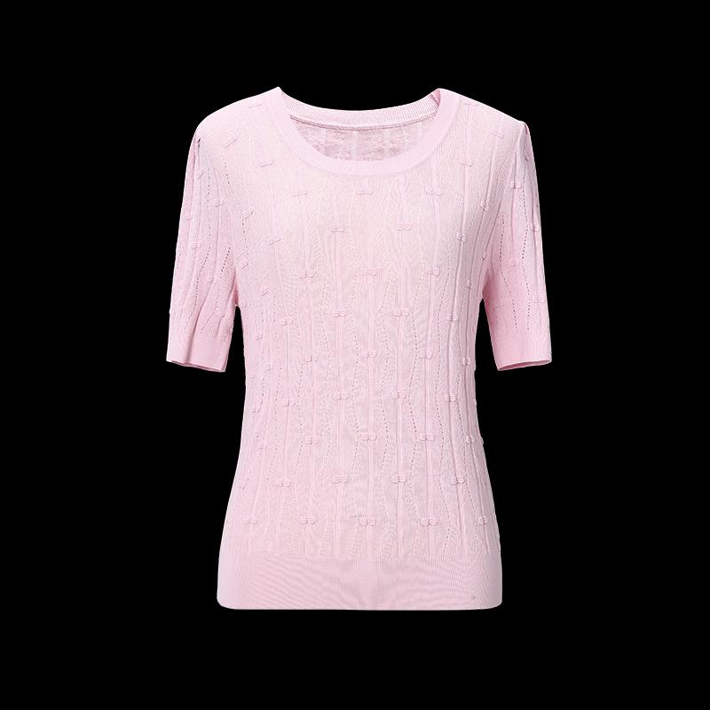 Women's Solid Short Sleeve Knit Top