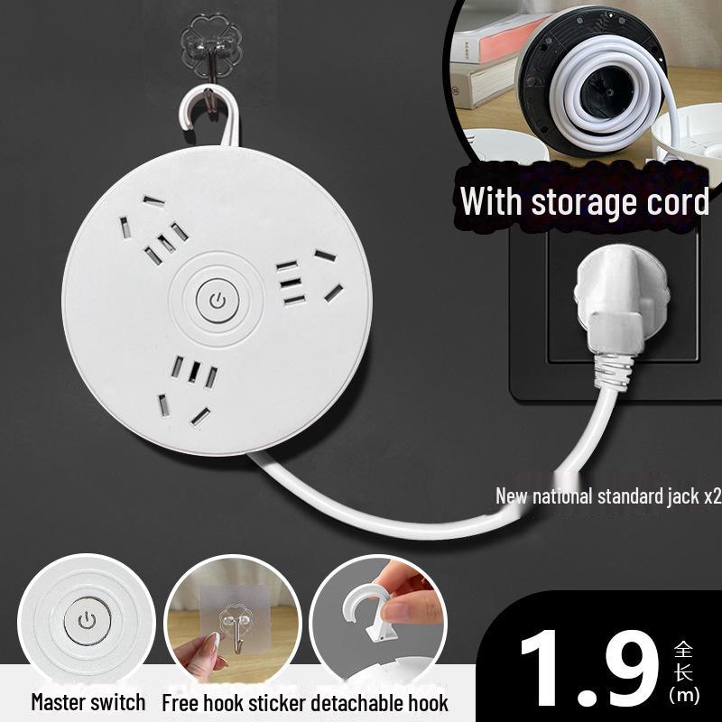 Smart USB Power Strip with Retractable Extension Cord