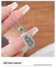 925 Sterling Silver Jade Green Four Seasons Bean Pendant Necklace for Women - Ethnic, Versatile, Fashionable, Diamond-Inlaid Ancient Style