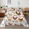 4-Piece Chicken Egg Bed Sheet Set, Including 1 Flat Bed Sheet, 1 Extra-Large Bed Sheet, 2 Pillowcases (Farmhouse, Living)