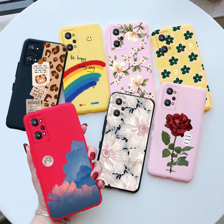 For Realme GT Neo 3T Case Realme GT Neo 2 GT2 Cover Rainbow Flower Soft Silicone Protective Phone Bumper Realme GT Neo 3T 2 Case