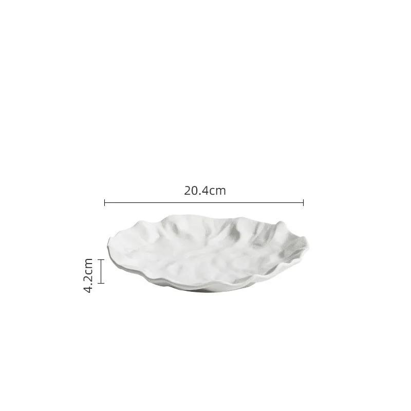 

Морщинистая текстура Мелкая тарелка Матовая керамическая столовая посуда Салатная тарелка Десертная тарелка Закусочная тарелка Художественная концепция столовой посуды