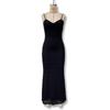 European and American Women's Clothing 2026 Summer Transparent Long Dress Slim Fit Solid Color Sexy Sleeveless Suspender Lace Dress Women