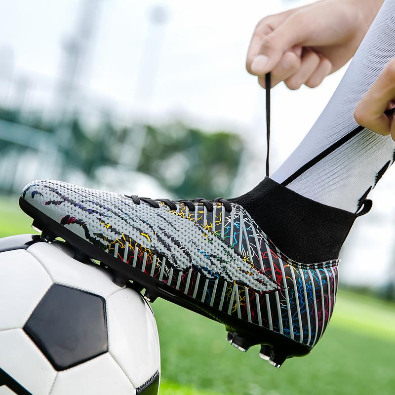 Football Shoes 35-48 Unisex Football Boots Labes Long Nail Outdoor Sports Training Children's Football Sneakers