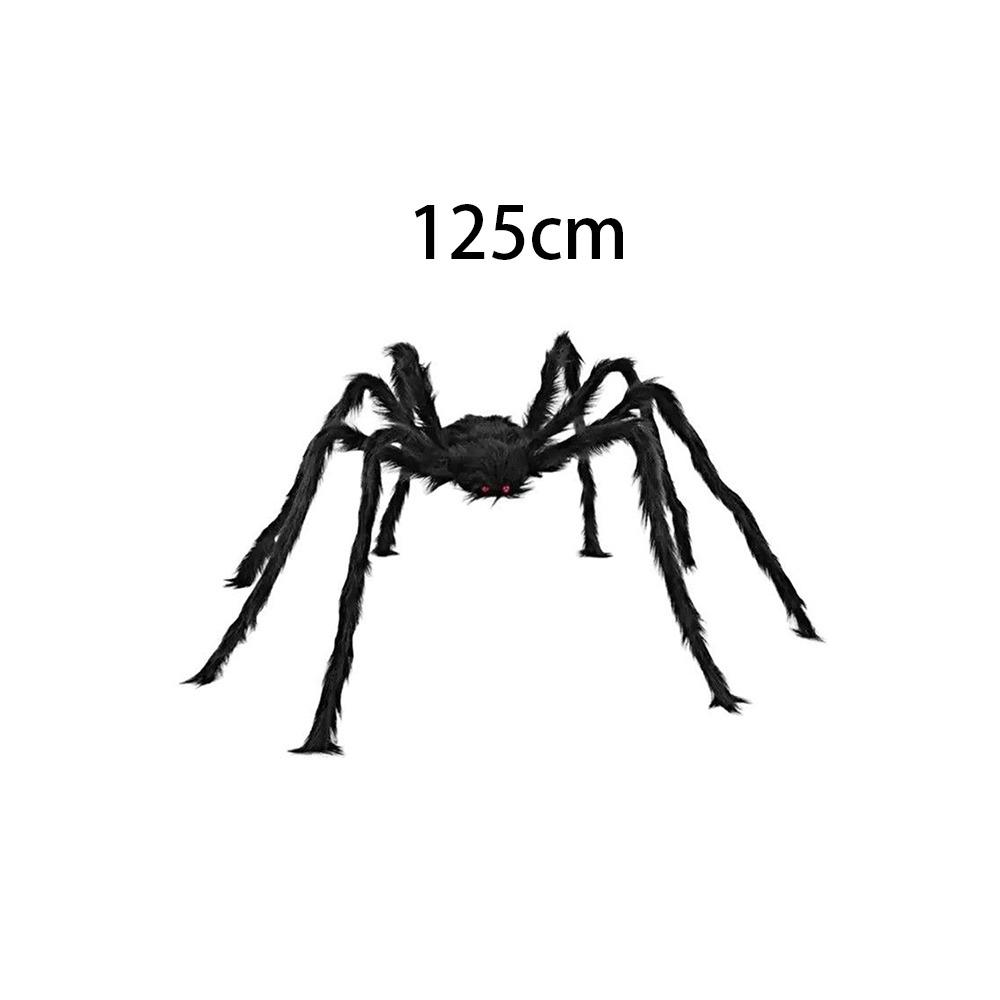 Realistische Große Schwarze Spinne Outdoor Spinnen Requisiten Halloween Dekoration Riesige Schwarze Plüschspinne für Innenhof Party