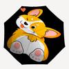 Corgi, Cute Themed Automatic Opening and Closing Umbrella, Compact Travel Umbrella, Lightweight and Portable, Suitable for Beach Commuting B
