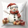 Christmas Decoration Pillowcase New Year Gift Winter Snowman Car Christmas Tree Pillow Cover Sofa Cushion Cover Home Decoration