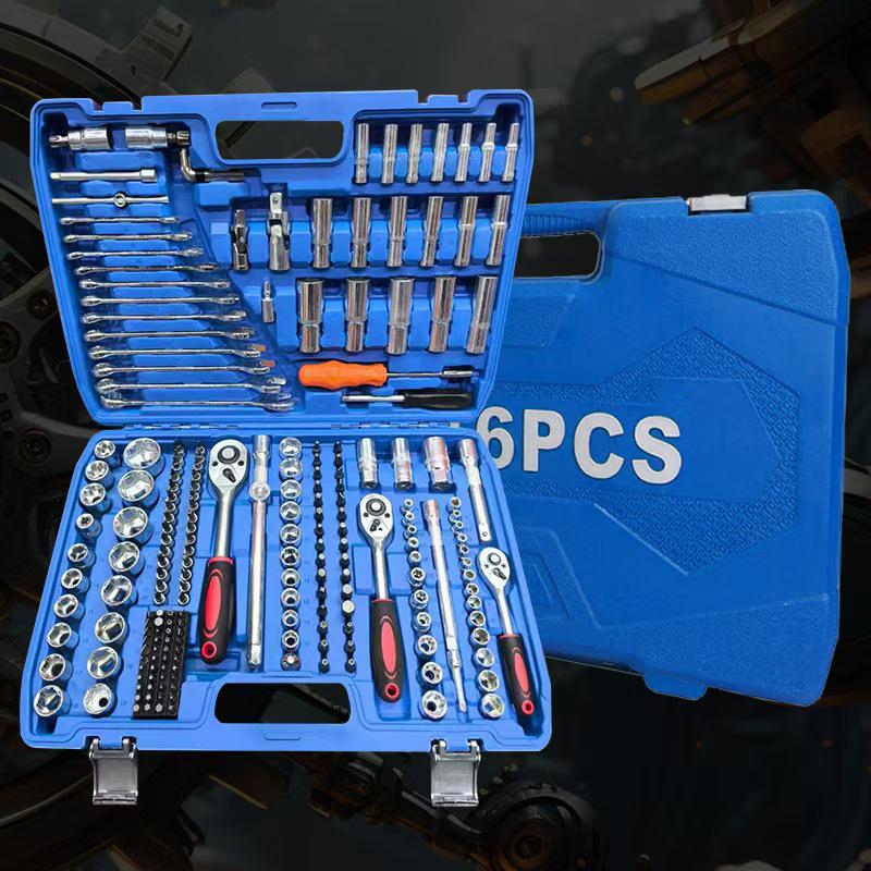 53-Piece Hex & Phillips Screwdriver Set with Ratchet Wrench & Socket Tool for Car & Motorcycle Repair