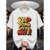 European sizes Men'S Summer Fashion T-Shirt with a Round Neck And Short Sleeves Featuring a Printed Letter Design