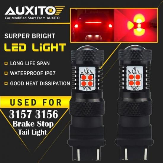 2X AUXITO Красный 3157 3057 4157 Светодиодная лампа стоп-сигнала для Buick Jeep Cadillac A
