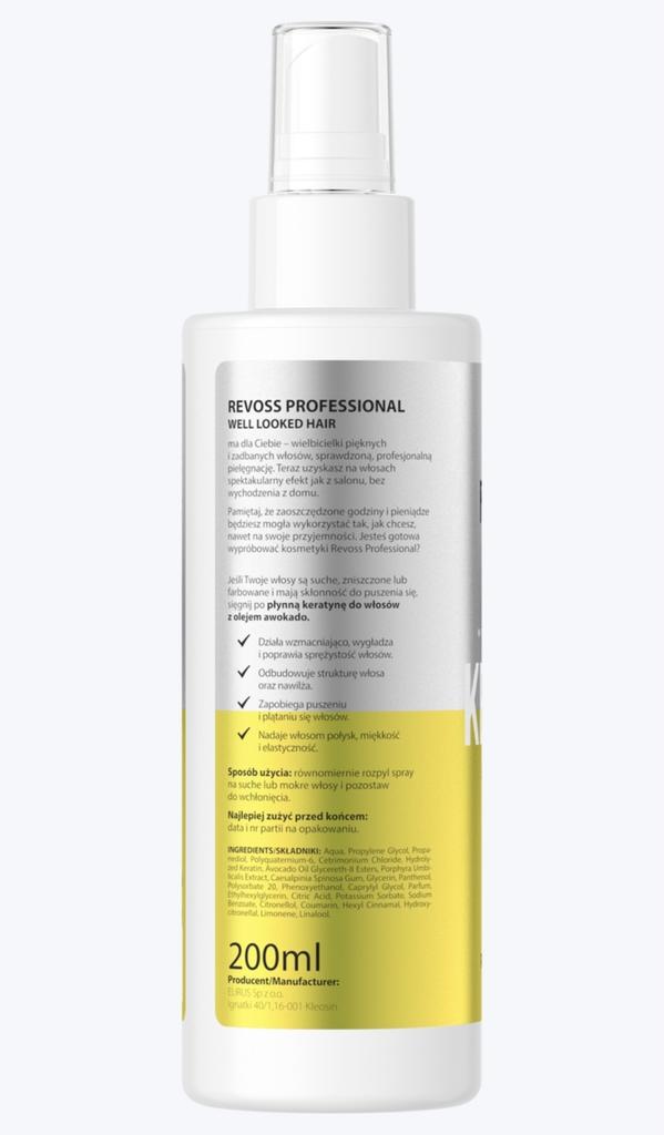Revoss Professional Keratin Hair Conditioner, Keratin, Regenerating, With
