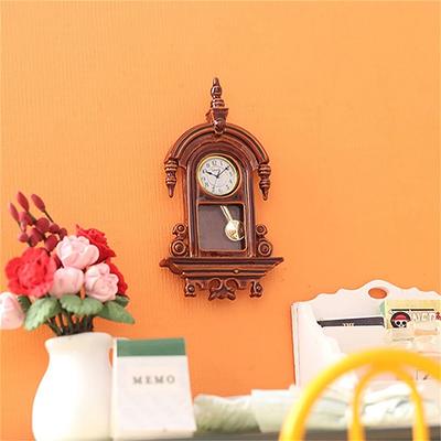 1:12 Dollhouse Miniature Wall Clock European Vintage Clock Furniture Decor Toy