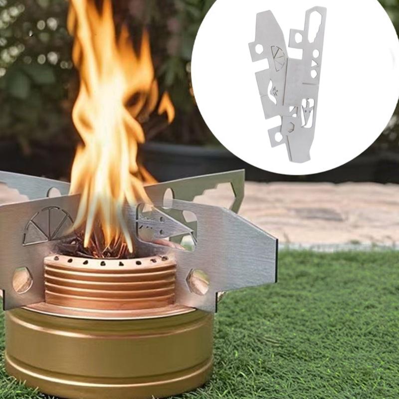 Portable Heat Resistant Alcohols Stove Support Rack Outdoor Camping Burners Bracket Stainless Steels Detachable Bracket