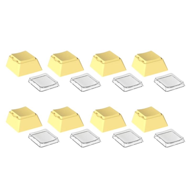 8pcs PBT Blank Keycap Set Cheey Profile PBT+PC 1U Keycaps for Mechanical Keyboards with Durability Classical Color