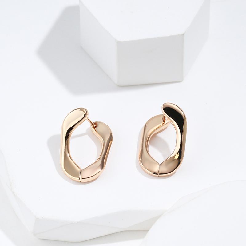 Modische Glänzende Damen Ohrhänger Roségold Farbe Minimalistische Geometrische Ohrringe Hohe Qualität Tägliches Feinschmuckstück