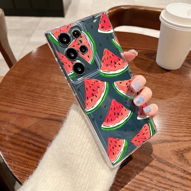 Cartoon Fruit Cherry Pattern Phone Case For Samsung Galaxy S26 S25 S24 S23 Ultra S22 Plus S24 S21 FE S25 Edge Clear Soft Cover