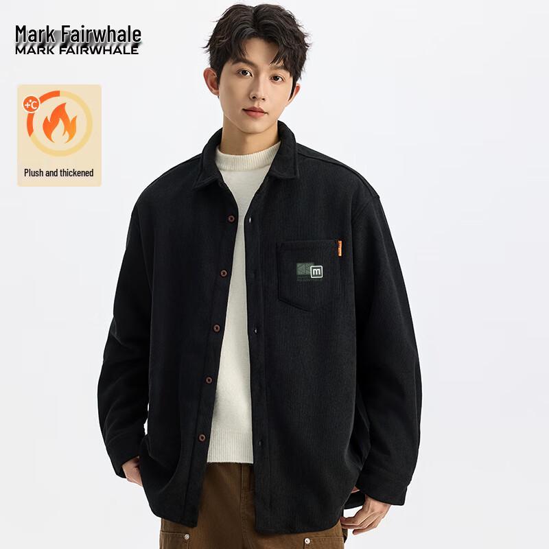 

Mark Fairwhale Men s American Retro Plus Velvet Corduroy Shirt 3XL