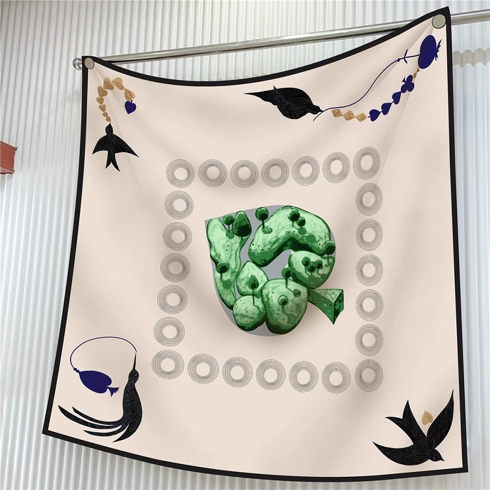 European 90CM Square Scarf Fashion Luxury Printed Twill Scarf Shawl Hijabs Bandana Foulard Neckerchief For Travelling