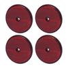 4Pcs Safety Reflectors Red Round 72mm Dia with Screw for Mailboxes Driveway Tunnels Post Cars Trailer Red