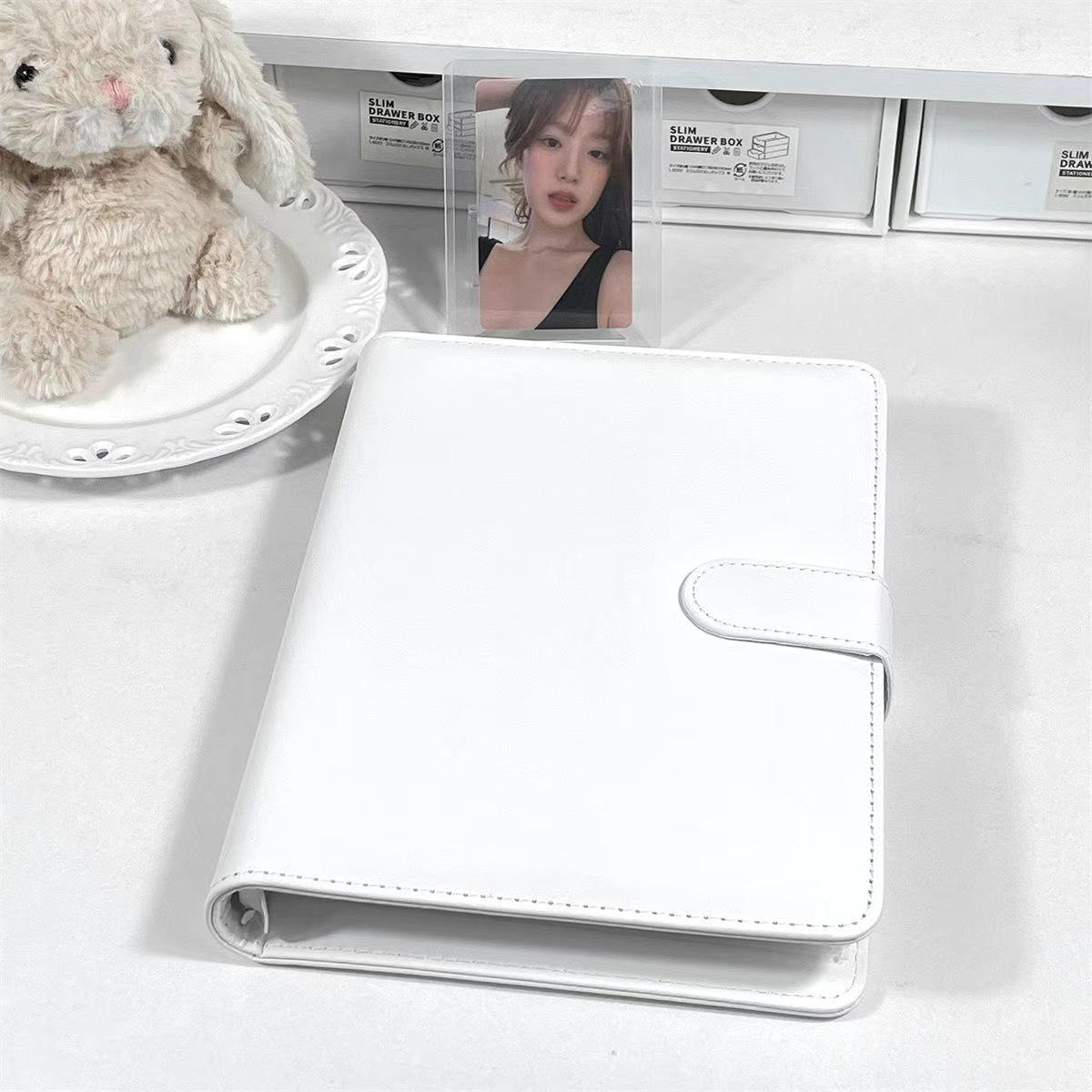 

A5 PU Leather Card and Photo Album, Xiaohongshu Style - High-Value, Solid Color Design, Ideal for Star-Collecting and Card Storage One Transparent Divider