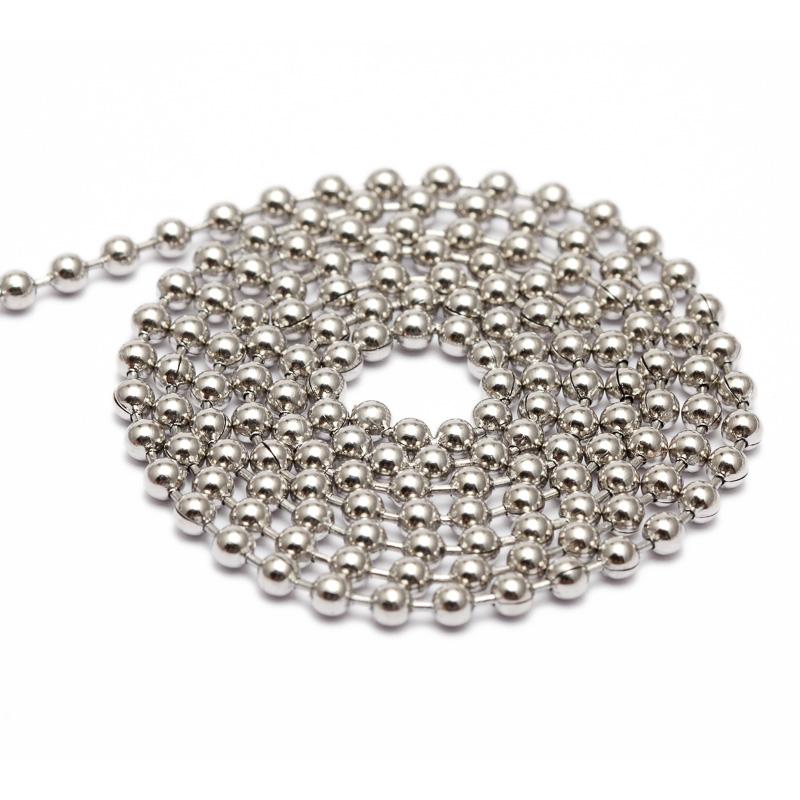 10meters/roll 1.5/2/2.4mm Beaded Ball Stainless Steel Chain Bulk Chains for DIY Necklaces Bracelet Keychain Jewelry Making