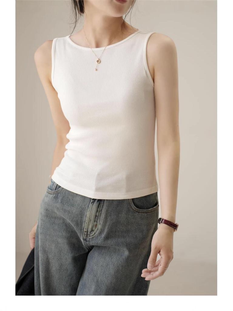 Summer Fashion Women's One-Shoulder Ribbed Sleeveless Top
