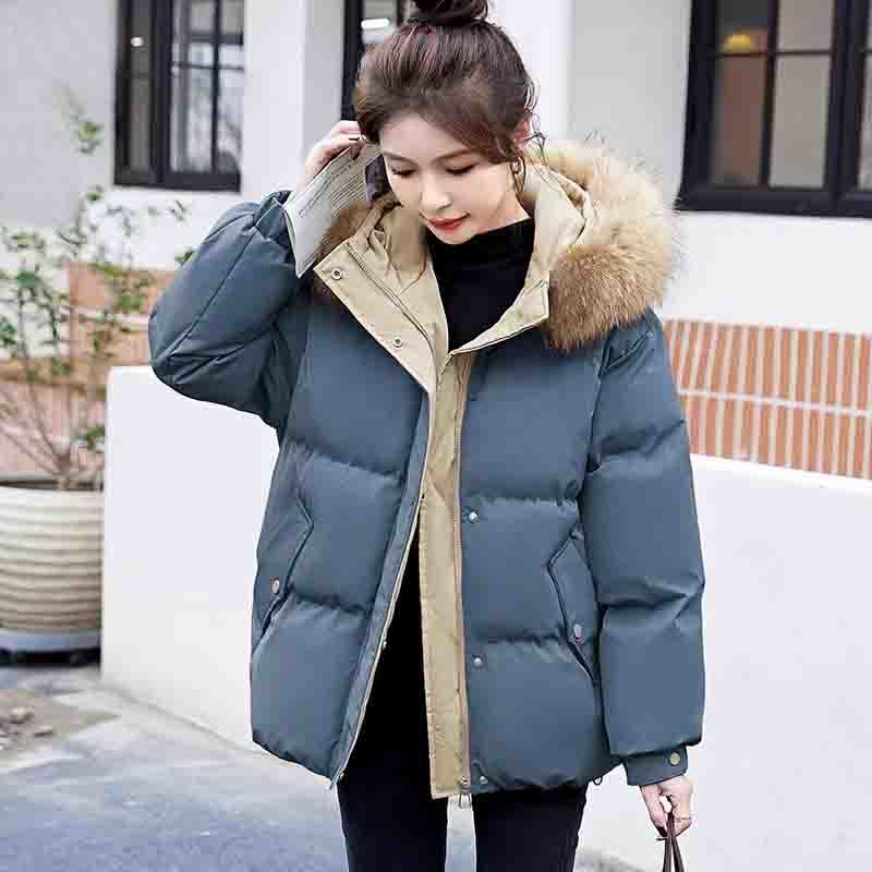 Kurz und bündig: Damen Baumwolljacke mit dicker Wattierung und warmem Kragenmantel für Frauen
