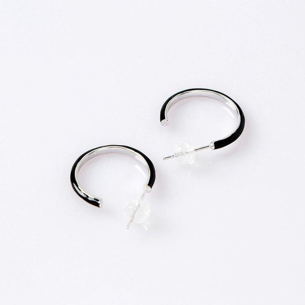 Ring platinum plated earrings black silver black ring earrings black earrings black earrings 925 silver earrings