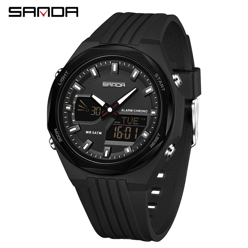 SANDA Sports Watch: World Time, Multifunctional Chronograph, Waterproof, Unisex