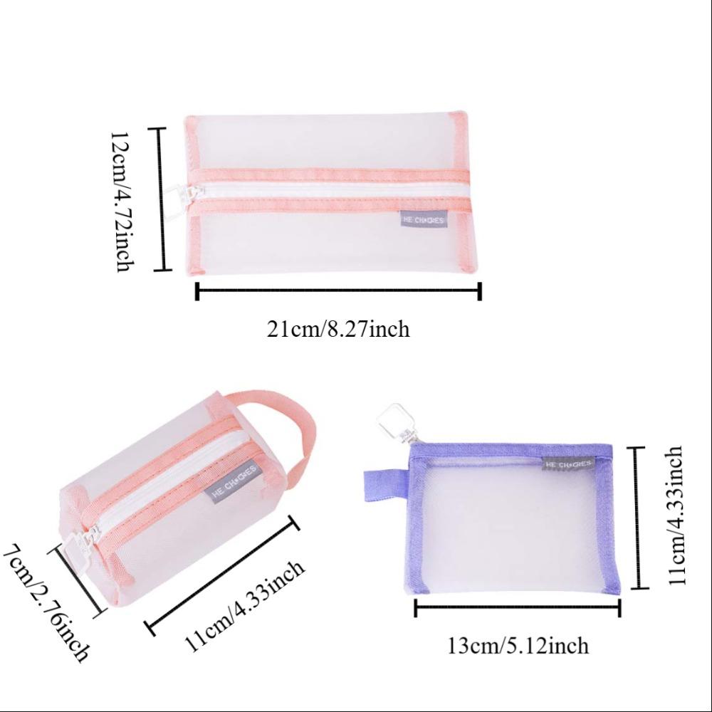 Lipstick Cosmetic Bag Clear Mesh Bag Change Storage Bag Fresh Color Card Bag Mini Coin Purse  Girl