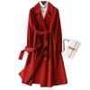 New double-sided cashmere coat female slim and thin Hepburn long oversize woolen coat