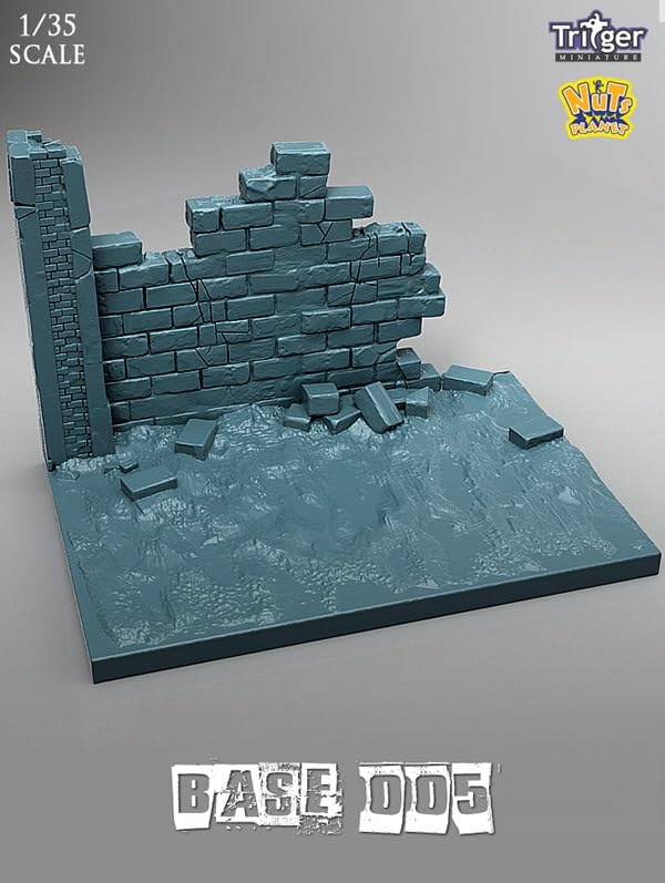 Nuts Planet 1/35 Scale General-Purpose Display Base 5 Collapsed Brick Wall Resin Kit TA35005 (Scenery)