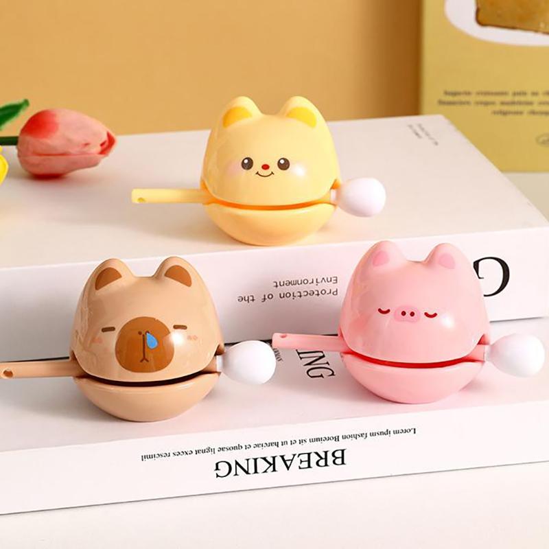 Creative Animal Shape Small Wooden Fish Keychain Funny Cartoon Wooden Fish Percussion Keychain Backpack Decoration Gifts