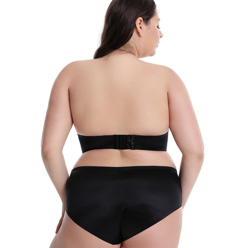 Large Size Strapless Bra Cross Non-slip Wrap Chest Seamless Gathered Women's Tube Top Large Chest Small Bra