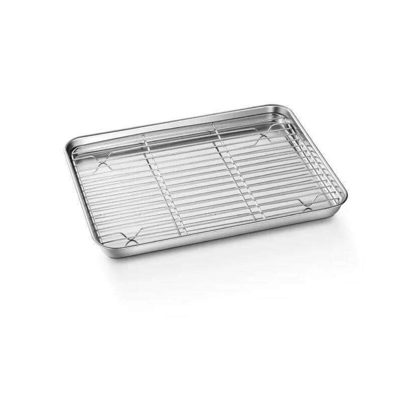 ZISIZ 304 Stainless Steel Rectangular Serving Tray with Lid