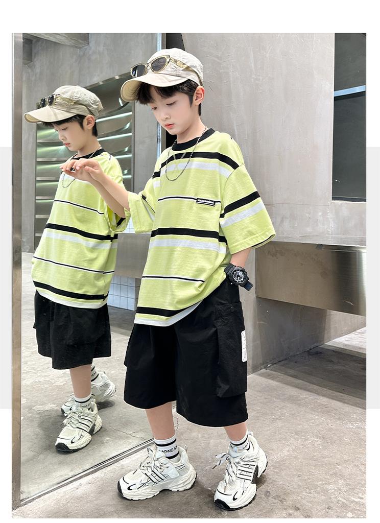 Children's Summer Sports Set 2026 New Fashionable and Handsome Short sleeved Summer Clothes for Middle aged Children, Boys and Students