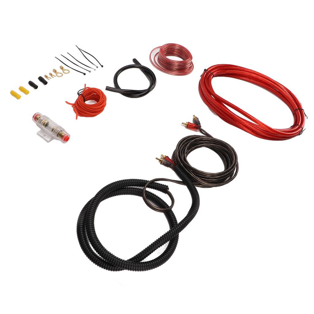 4 Gauge Car Audio Cable Amp Wiring Kit Amplifier Installation Wiring Kit for Subwoofer Speaker