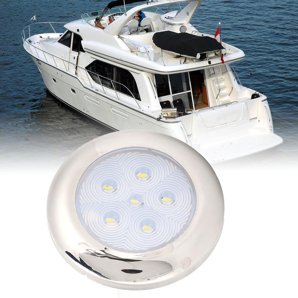 Marine Courtesy Lights 12V Led RV Ceiling Dome Light White Blue Light Waterproof Boat Cabin Lights for Car RV Boat Yacht 3
