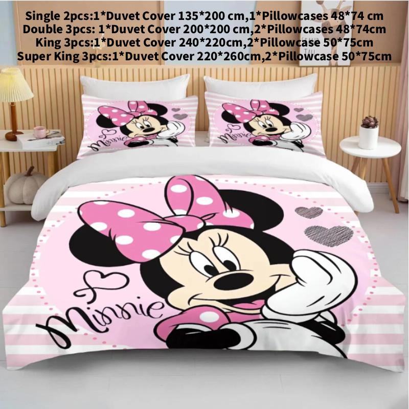 Minnie Bedding Mouse Sets Soft Cover Bed Duvet Pillow Case Decoration Bedroom