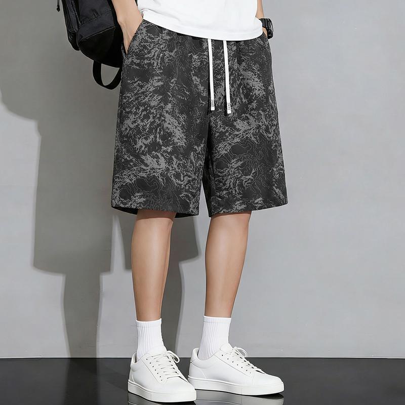 Men's Plus Size Print Casual Shorts – Elastic Waist Drawstring Loose Fit Summer Shorts (5XL-11XL)