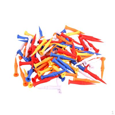 100pcs Mixed Colors Plastic Golf Professional Tees 75mm Golfer Training Accessories
