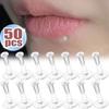 10-50 pièces Nouveau Clous de Lèvres Transparents Clous d'Os d'Oreille Acrylique Anti Allergie Fond Plat Boule Body Piercing Perforation Bijoux