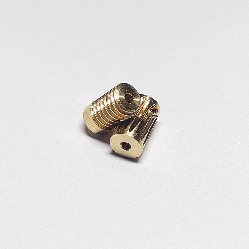 Enveloping Worm Wheel Gear 0.4M 15 Teeth 15 Times Reduction Ratio 2/3mm 90-Degree Transmission Mechanism Copper Gear