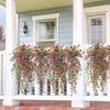 Multicolor Violet Artificial Flower Silk Petals Green Eucalyptus Simulation Flower Vine DIY Accessories Hanging Decoration