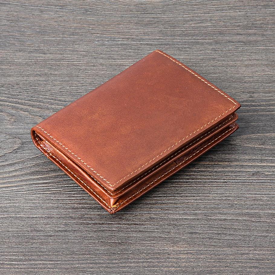 2024 Genuine Leather Card Hoider  Retro Handmade Men's and Women's Small Wallet First Layer Cowhide Business Card Holder Portable ID Bag